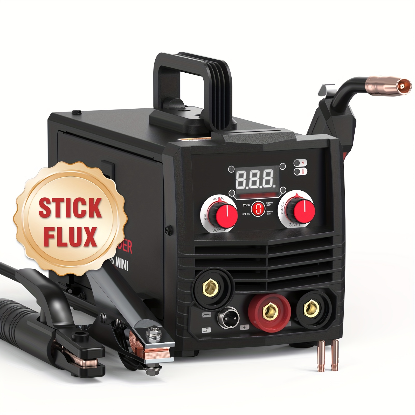 

Mini 135amp Mig Welder, 110v Gasless Flux Welder, 3-in-1 Mig/lift Tig/stick Welding Machine