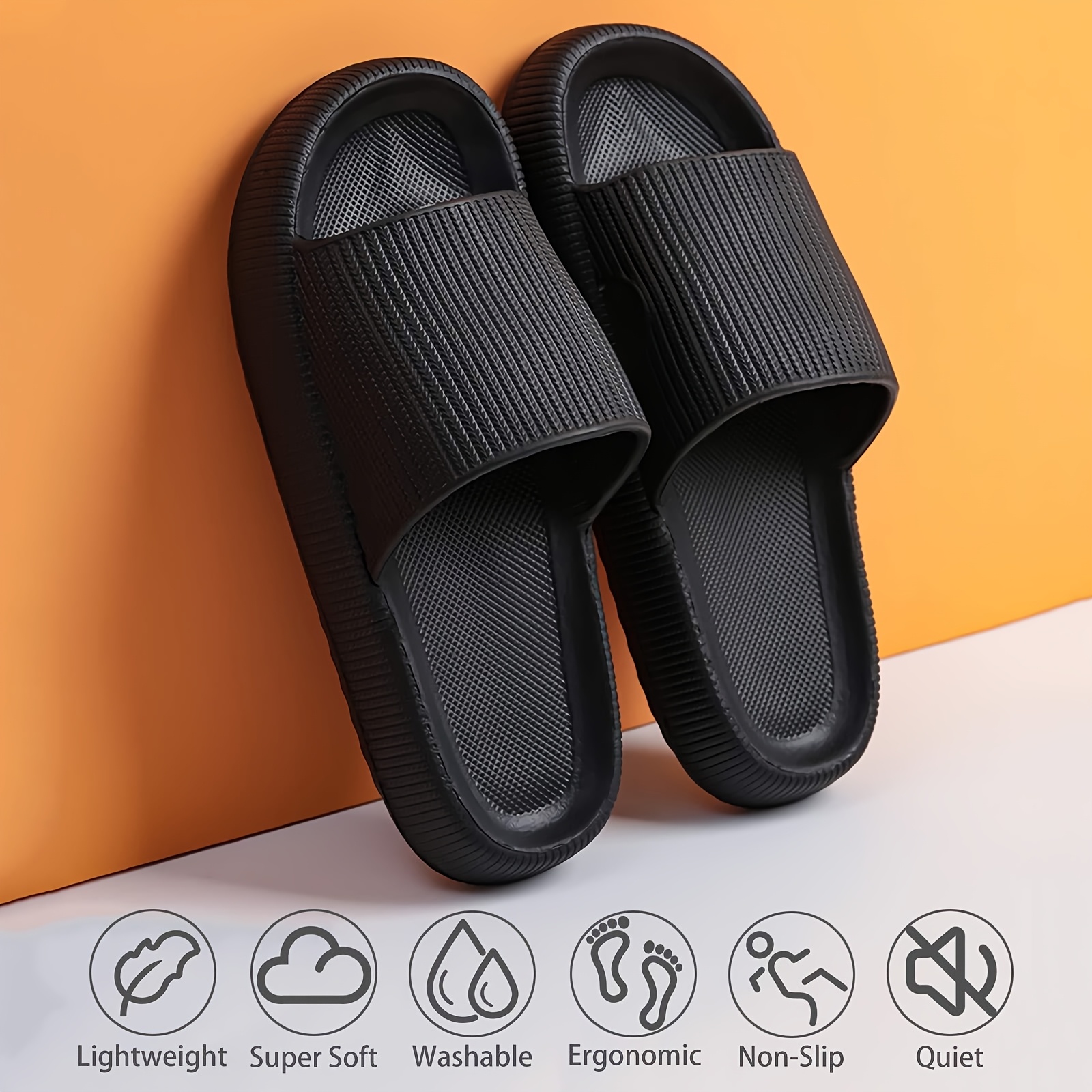 

Unisex Eva Slippers, Sole, Non-slip, Comfortable, Breathable, Solid Color, Universal Fit For Men And Women, For Home, Bathroom, Indoor/outdoor Use