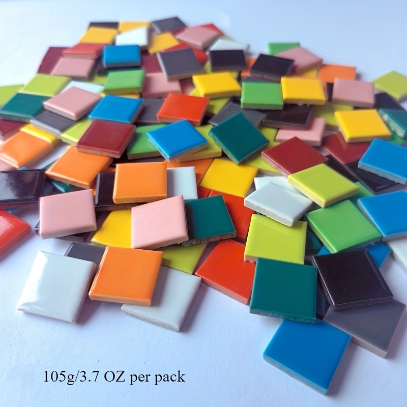 TEMU 105g Pack Of Solid Color Diy Mosaic Glass Decorative Tiles, Suitable For Living Room, Kitchen, Bathroom, Home Decoration, Craft Materials, Diy