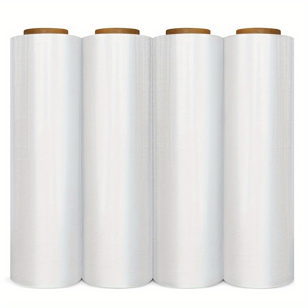 

4pcs 18in*1500ft 80 Gauge Wrap Film, High Stretch Film, Wrapping Film For Packing