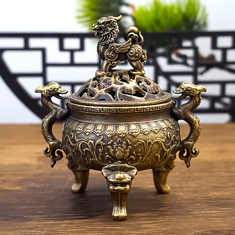 

[ ] Elegant Vintage- With Lid - Mini Dragon & Phoenix Statue, Intricate Design, Home Decor & (christmas, Halloween, Easter, Thanksgiving, Eid) - Unscented