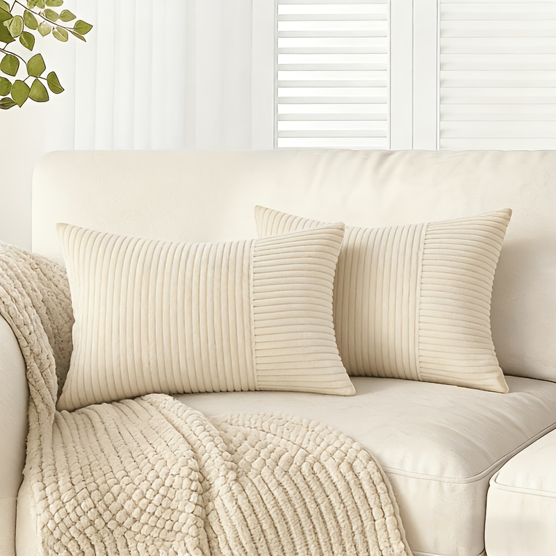 TEMU 2pcs French Style Throw Pillow Covers Suitable For Sofa, Bed Cushion Covers With Zipper Closure, Machine Washable Minimalist Decorative