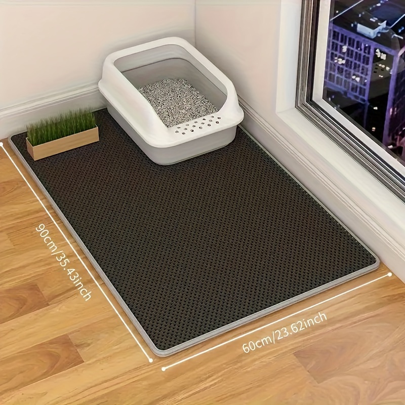 double layer cat litter mat with honeycomb design eva material large size anti splash easy clean   control rug for cats details 10