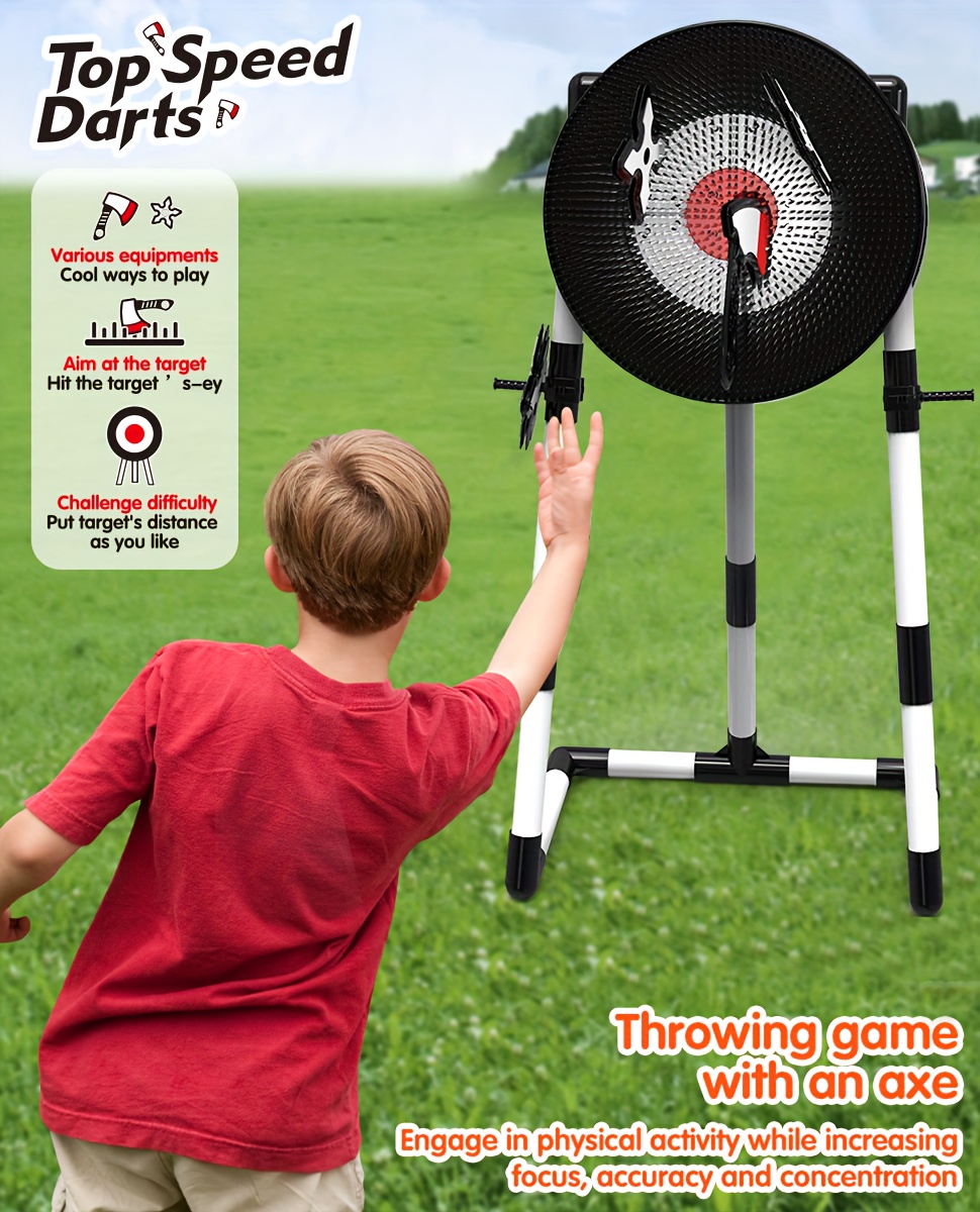 Black Series Throwing Target Set with Darts, Indoor/Outdoor Sports Fun Party Game Toys, Thickened Material Upgraded Blunted Edges, Easy to Install, Birthday Gift, Safe for Indoor And Outdoor Use, Fun Party Activity Game