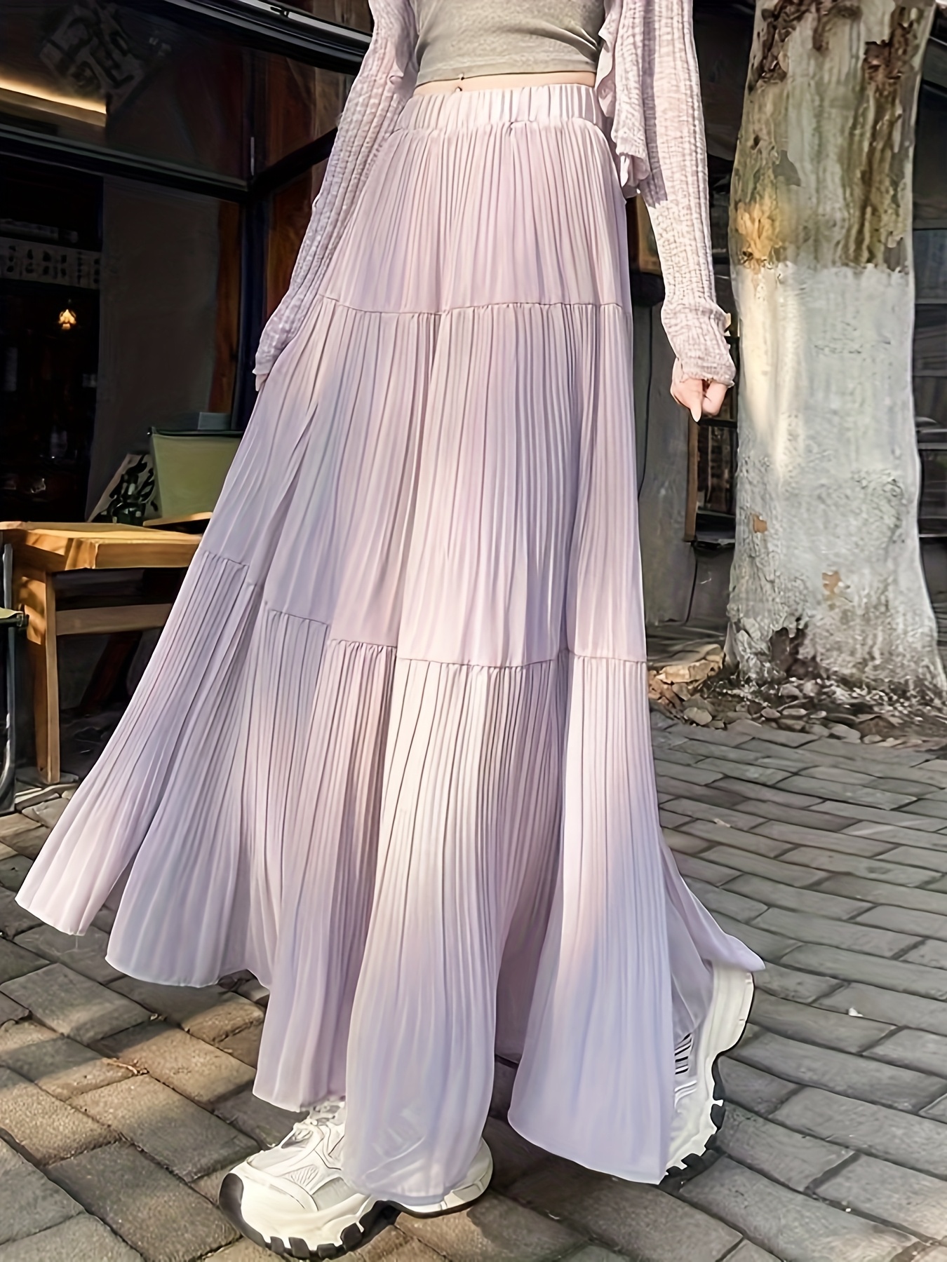 womens high waisted a line midi skirt ruched hem stretchy Temu