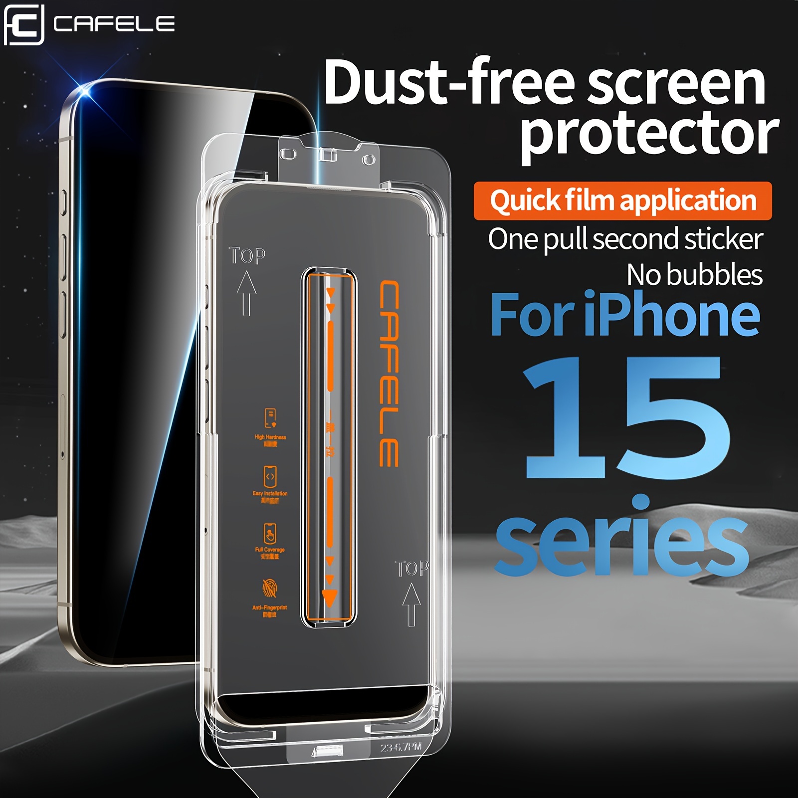 iPhone 15 Pro Max Spigen Glas.tR Ez Fit Full Cover Screen Protector - 9H -  2 Pcs. - Black Edge