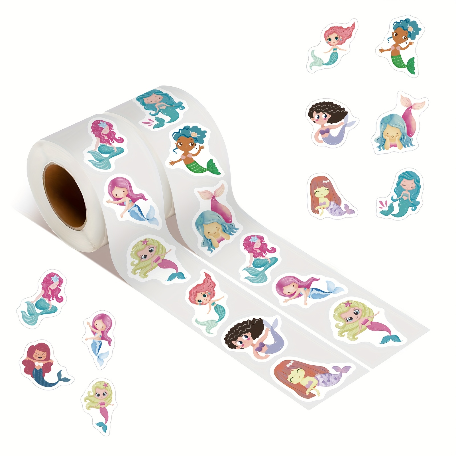A Roll Of 500 Princess-themed Vinyl Stickers Suitable For Scrapbooking, Diaries, Bumpers, Skateboards, Water Bottles, And Hard Hats
