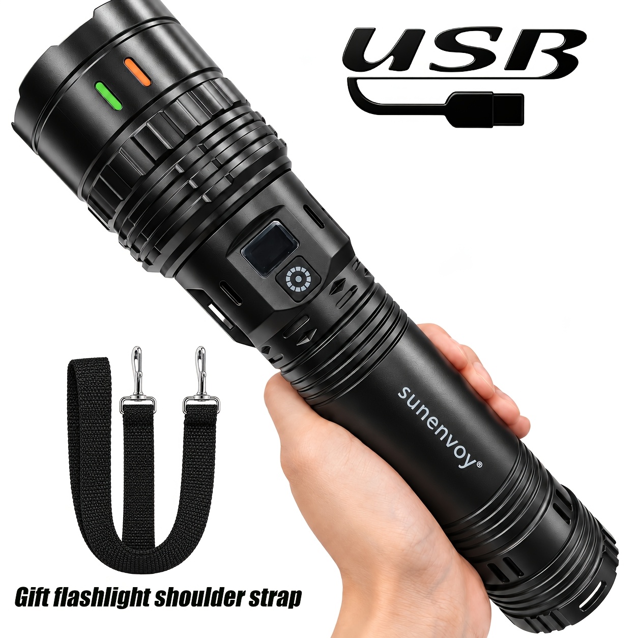 1pc   long throw headlamp easy to carry 4 lighting   built in large capacity battery with ultra long   type c charging for home use camping and survival flashlight