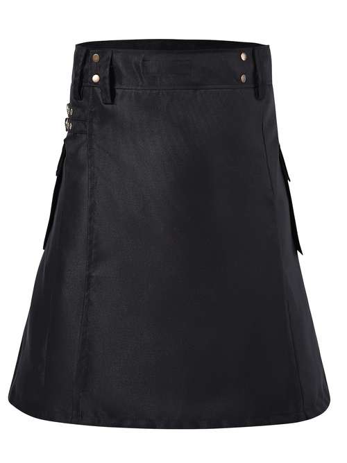 Kilt Utilitaire Pour Homme, Design Rétro écossais - Taille L, Noir, Polyester - Parfait Pour Festivals, Sorties Outdoor