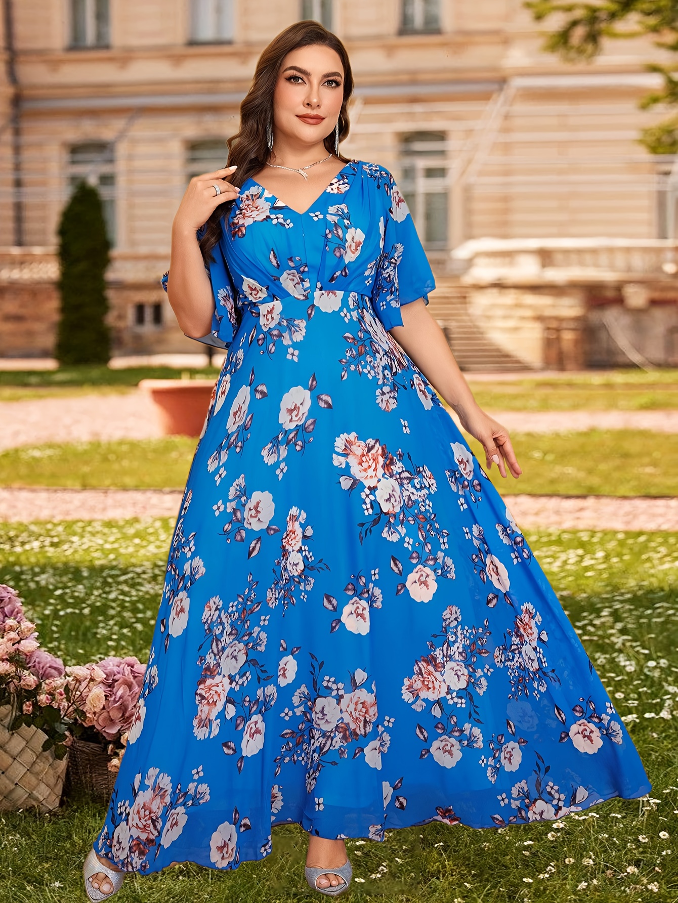 Floerns Camicetta a maniche lunghe a campana trasparente da donna Plus Size, nero, Large Più