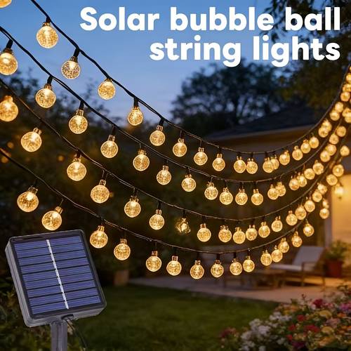 garden lighting solar bubble ball light string warm color 8 lighting 20 50 100led very suitable for deco gardens courtyards lawns in parties birthdays christmas and ip54