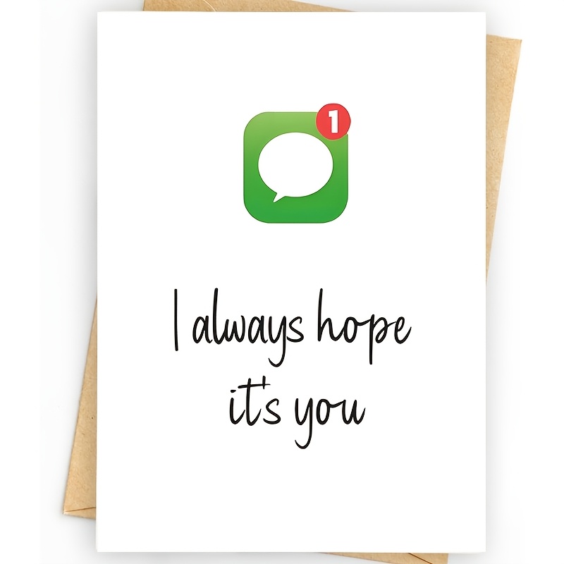 TEMU 1pc Valentine's Anniversary Card Envelope Send Him Her Cute Love Card, From Your Message Card, , Romantic Card, Gift For Boyfriend Girlfriend