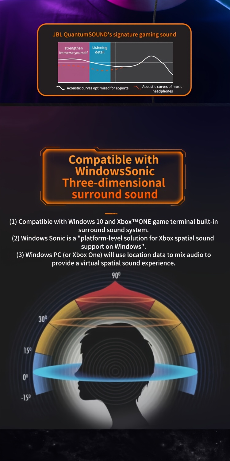 JBL Quantum 100 Over-Ear Gaming Headset, Music Playback Headset, Gaming Headset 3.5mm Connector, Clearly Distinguish Microphone, Mobile Phone, Computer Headset, Gaming Wired Headset