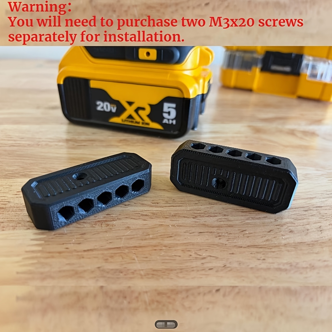 TEMU Set , portaoggetti e organizzatore per trapani for Dewalt 12V/20V e punte esagonali, in grado di contenere 10 punte esagonali da 1/4 di pollice.