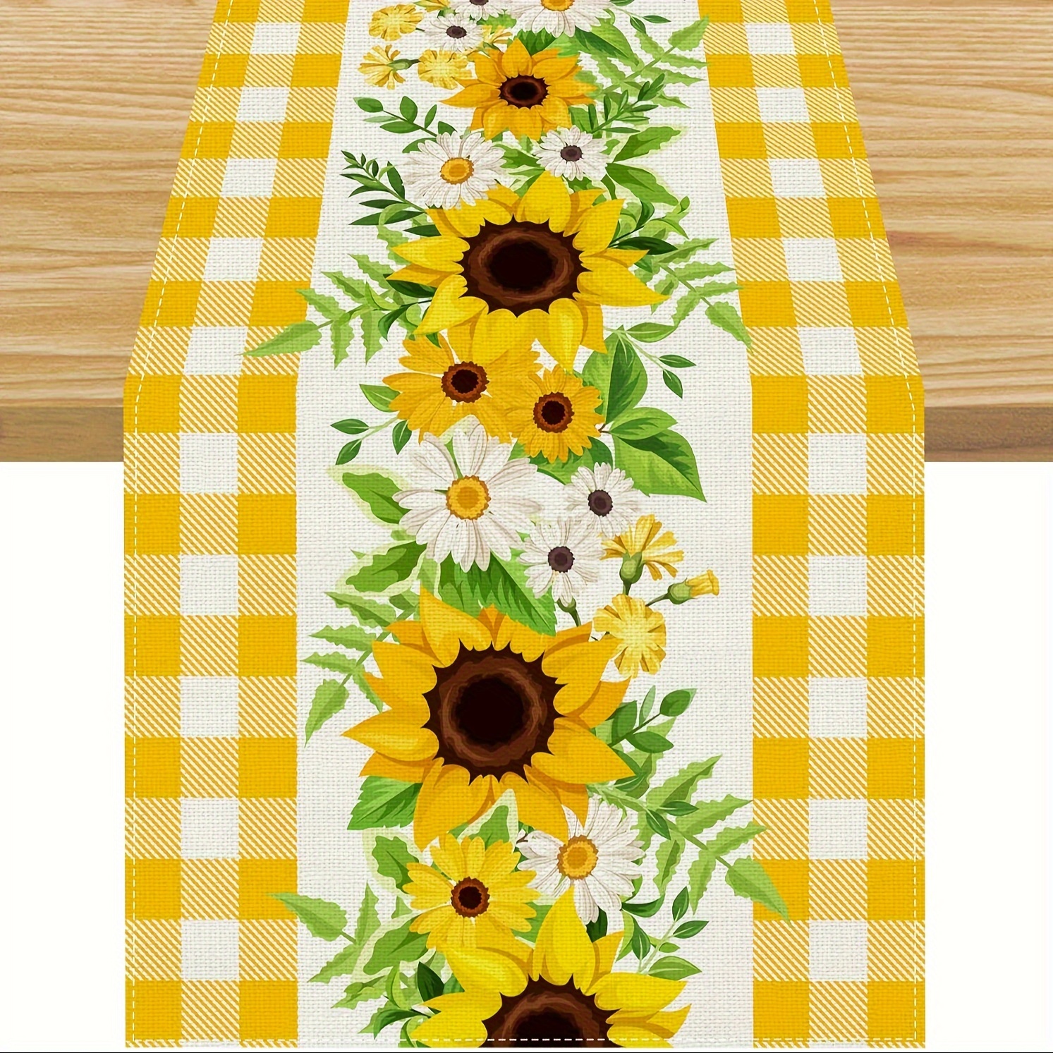 

1pc, Table Runner, Sunflowers And Design Table Runner, Summer Theme , Dustproof & Table Runner, Home Party Decor, Dining Table Decoration, Aesthetic Room Decor