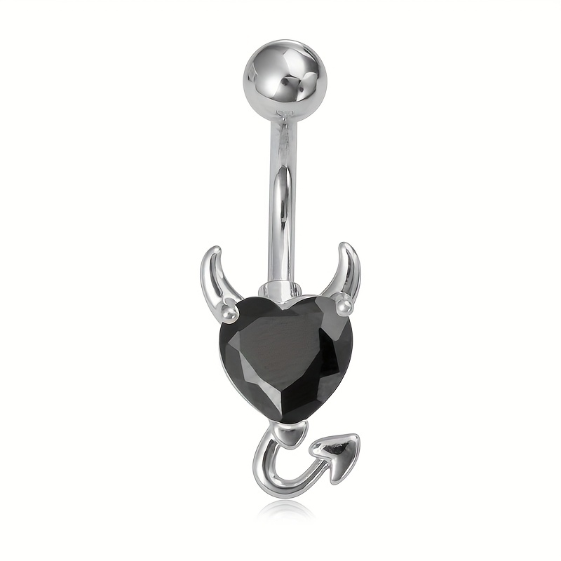 1/5pcs Heart Synthetic Synthetic Zirconia Navel Piercing Belly Button Ring Stainless Belly Stud Body Jewelry