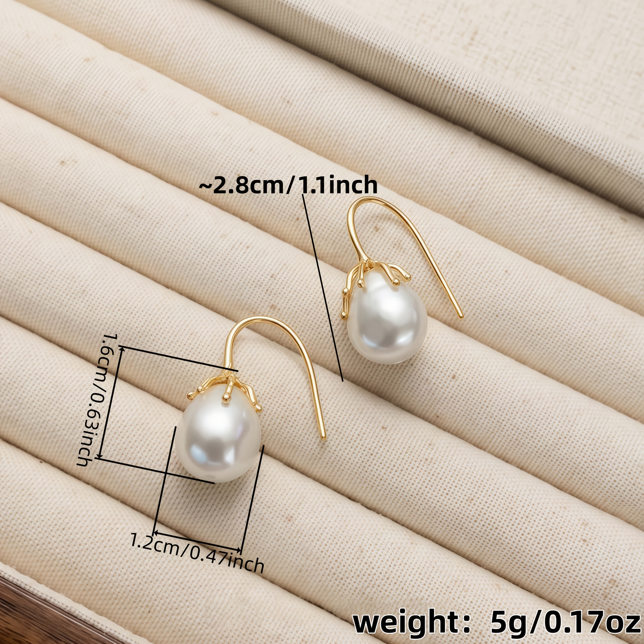 Women's Elegant Teardrop Faux Pearl Ear Hooks, Everyday Wear