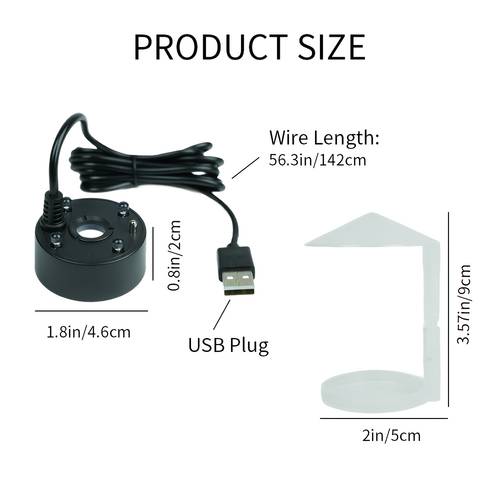 USB-Powered Aquarium Mist Diffuser with Adjustable Stand - Multi-Color LED Fogger for Fish Tanks, Halloween Decor & Witch Cauldron Effect, Safe for Aquatic Plants & Fish, No Battery Needed, Aquarium Decorations, Halloween Decorations, Mystical Decor, Durable Construction, Without Battery