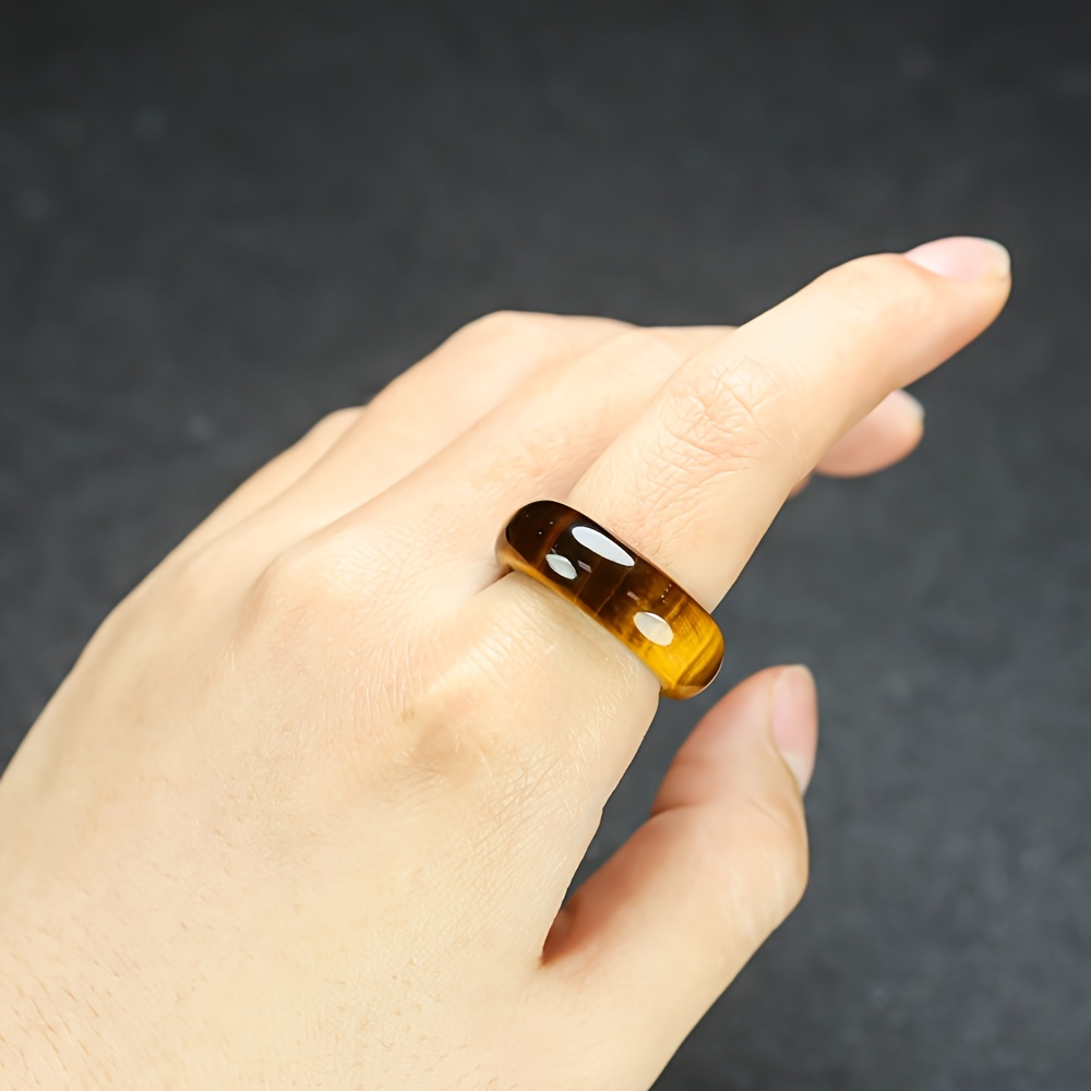 TEMU Elegant Natural Eye Stone Ring For Couples - Unisex Fashion Jewelry, Fashion Jewelry|elegant Ring Design| Stone