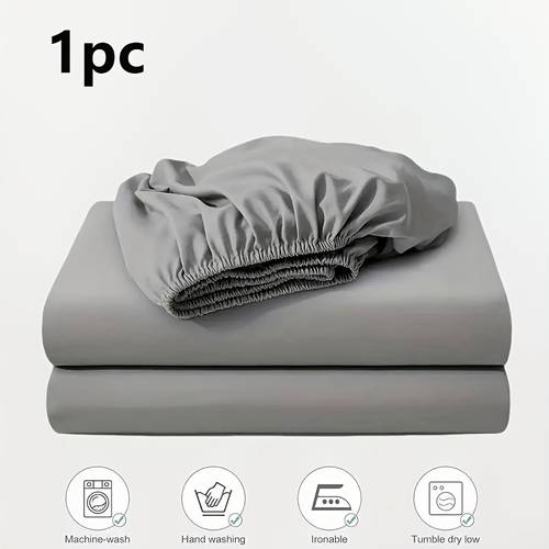 a solid color fitted sheet soft and breathable bedding suitable for bedrooms and guest rooms machine washable durable breathable wrinkle resistant deep fits all mattress sizes including single double