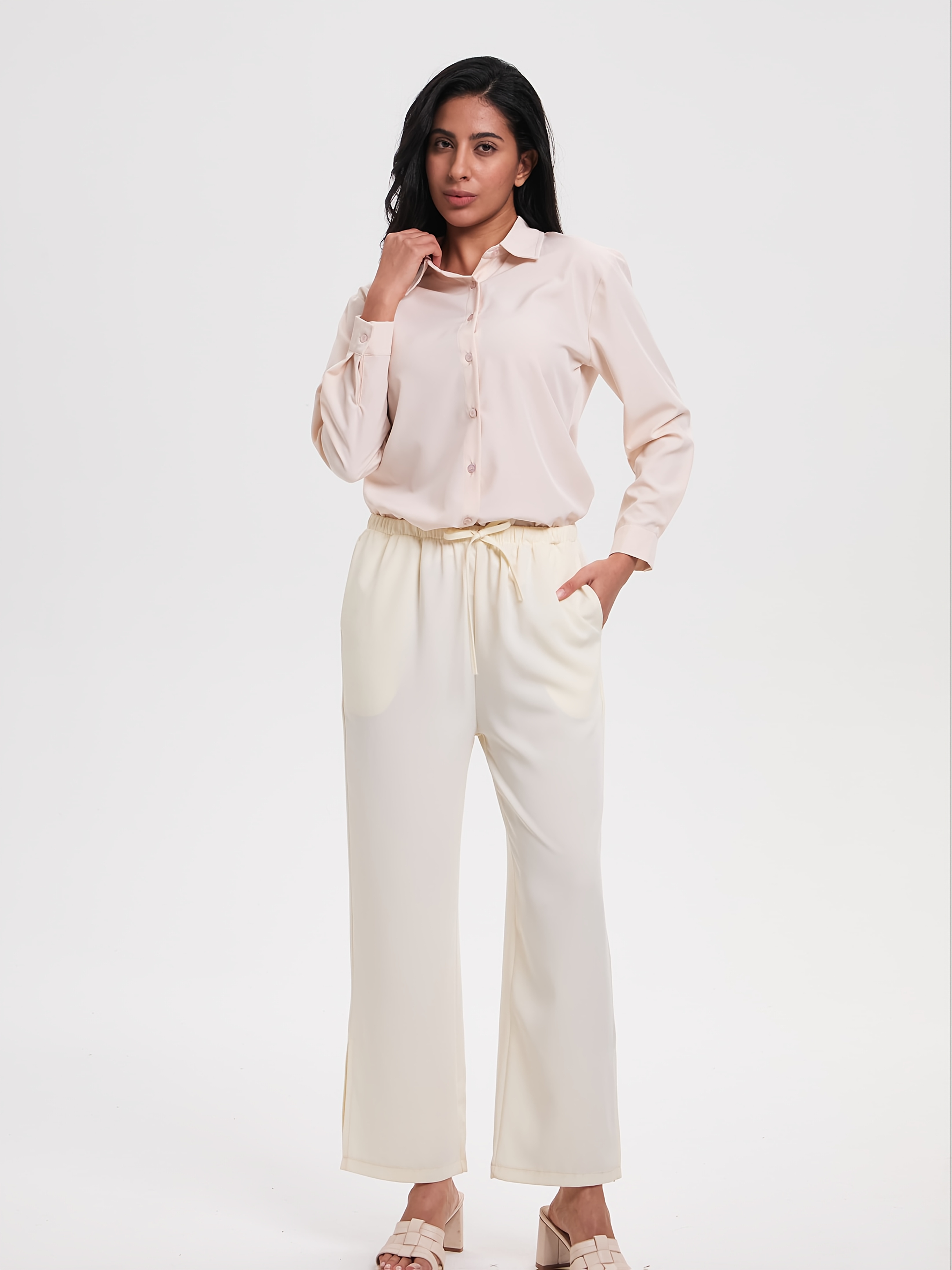 camisa moda casual mujer placa inferior camisa larga Temu