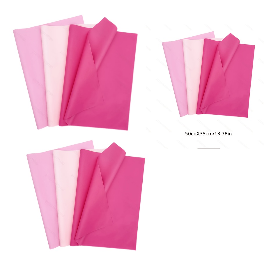 TEMU Carta da regalo assortita serie Rosa, rosa chiaro, rosa, 3 colori, carta da imballaggio 20X14 pollici, confezione grande, design a , carta rosa,