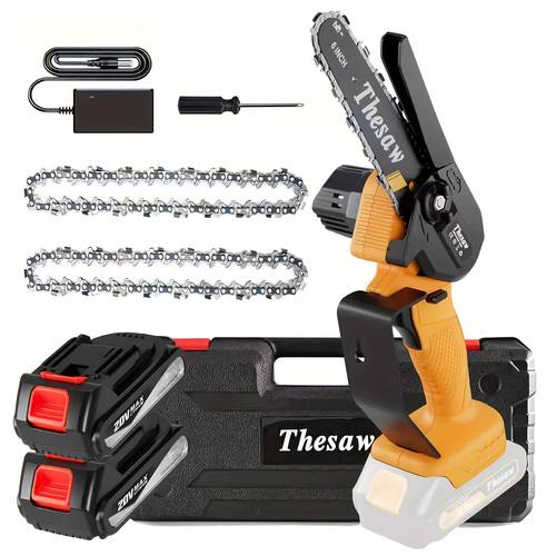6 inch mini handheld lithium battery saw compatible with 20 volt batteries battery powered portable pruning chain saw used for tree trimming and wood trimming in gardens suitable for fathers men and as holiday gifts