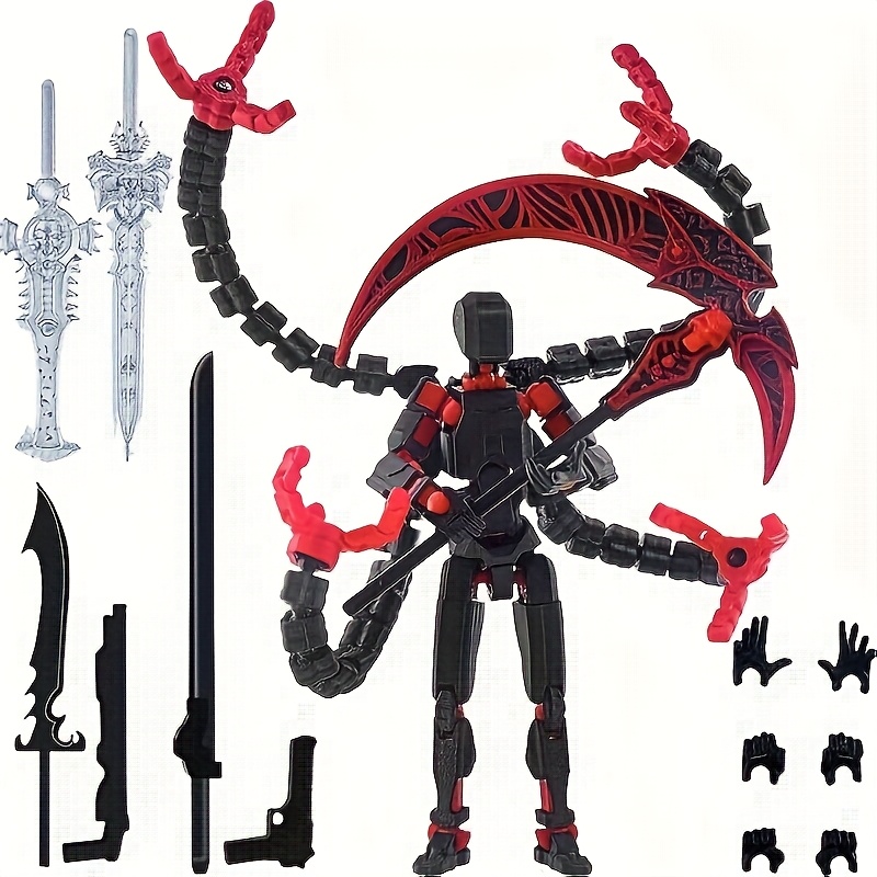 TEMU T13 Action Figure, Assembly Completed Dummy 13 Action Figure, 3d Printed Action Figure - Action Figures For Enthusiasts, 4 Claws Robot