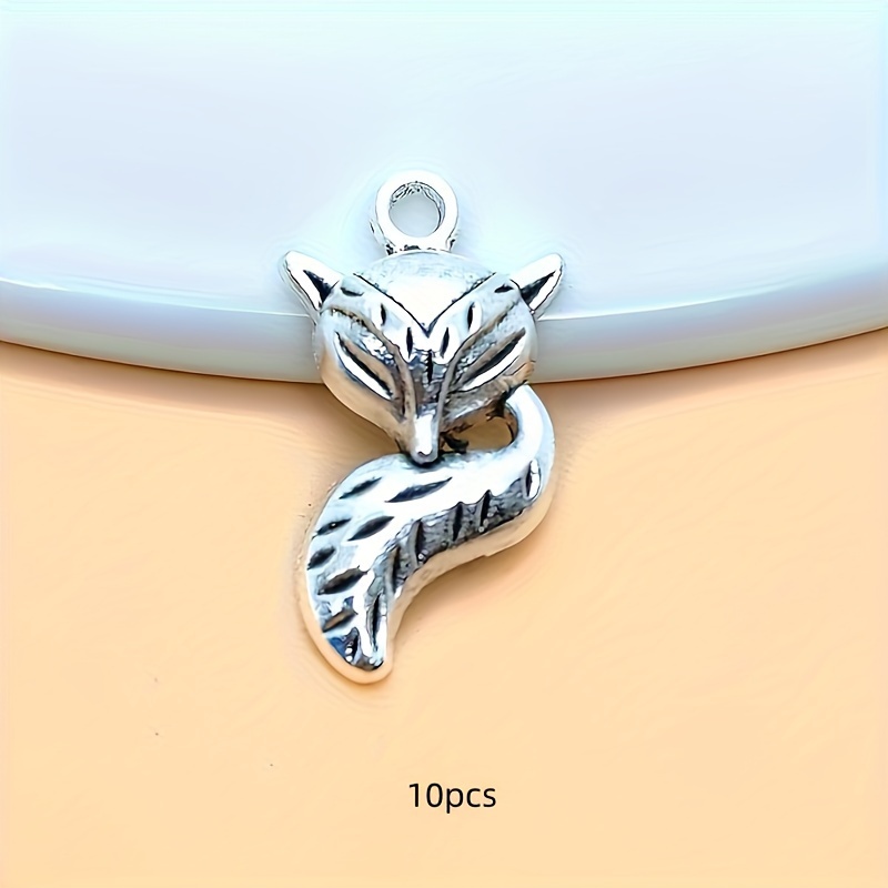 10pcs/20pcs Charm Fox Pendant Ancient Silvery Jewelry Accessories Making Necklace Earrings Diy Craft 23x13mm
