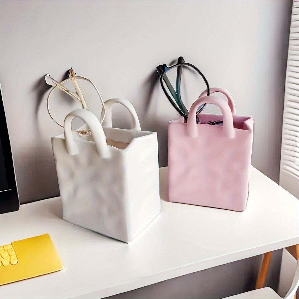 

Vintage Handbag - Multifunctional Resin Desktop Organizer For Makeup Brushes, Glasses, And Pens With Polished , Eyeglass Storage, Pen Storage,