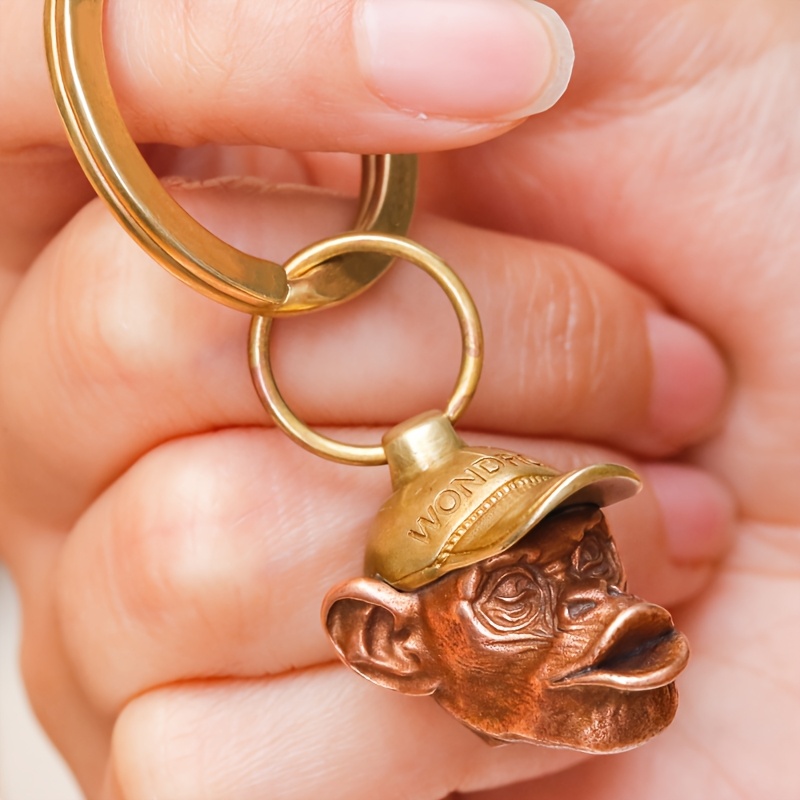 

Vintage Copper Gorilla Keychain, Animal Pendant, Monkey Charm, Street Keyring, For Bags & Accessories, Fun Couple's Gift