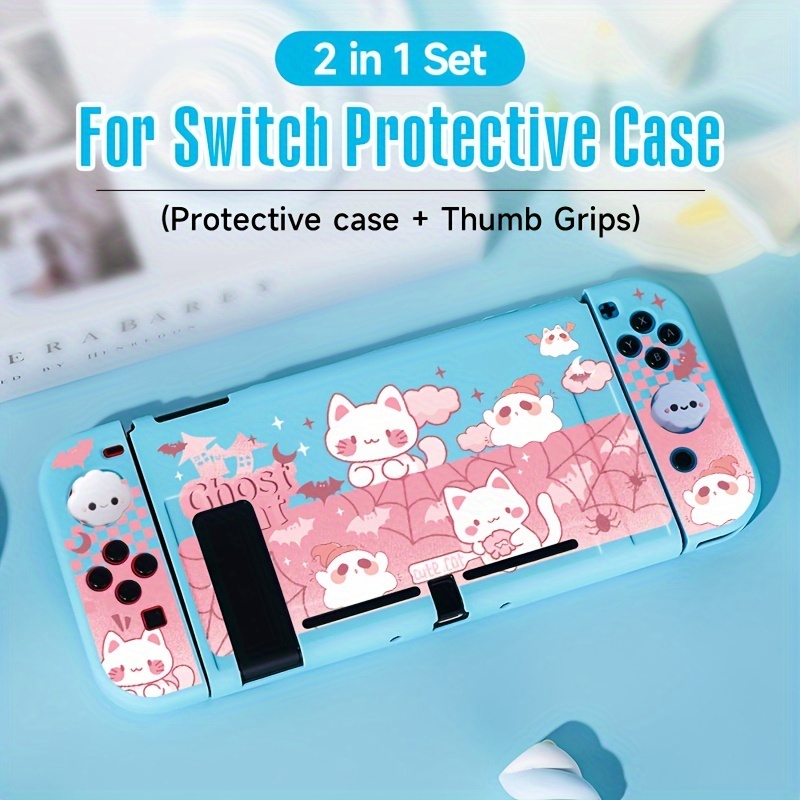 【猫カスタム】Nintendo Switch 本体＋ジョイコンセット スイッチ グッズ ジョイコン キャップ カバー 4個セット ネコゲーマー