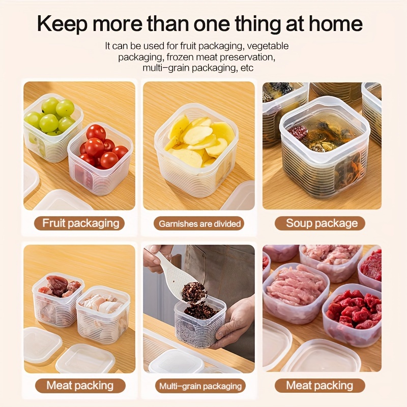 7pcs leakproof food storage container set with   lids freezer safe stackable bpa free pp meal prep boxes for soup meat   more ideal for kitchen organization details 7