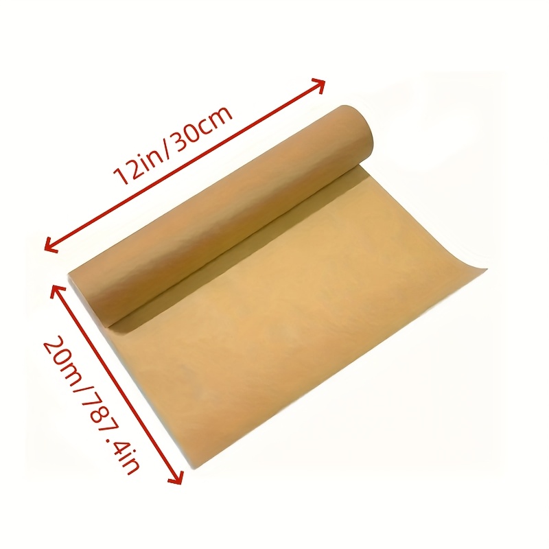 E-shop 1 Rolle unbehandelter Antihaft-Backpapier, hitze- und wasserbeständig, geeignet zum Grillen, Backen, Dämpfen und mehr, ideal für Vatertag,