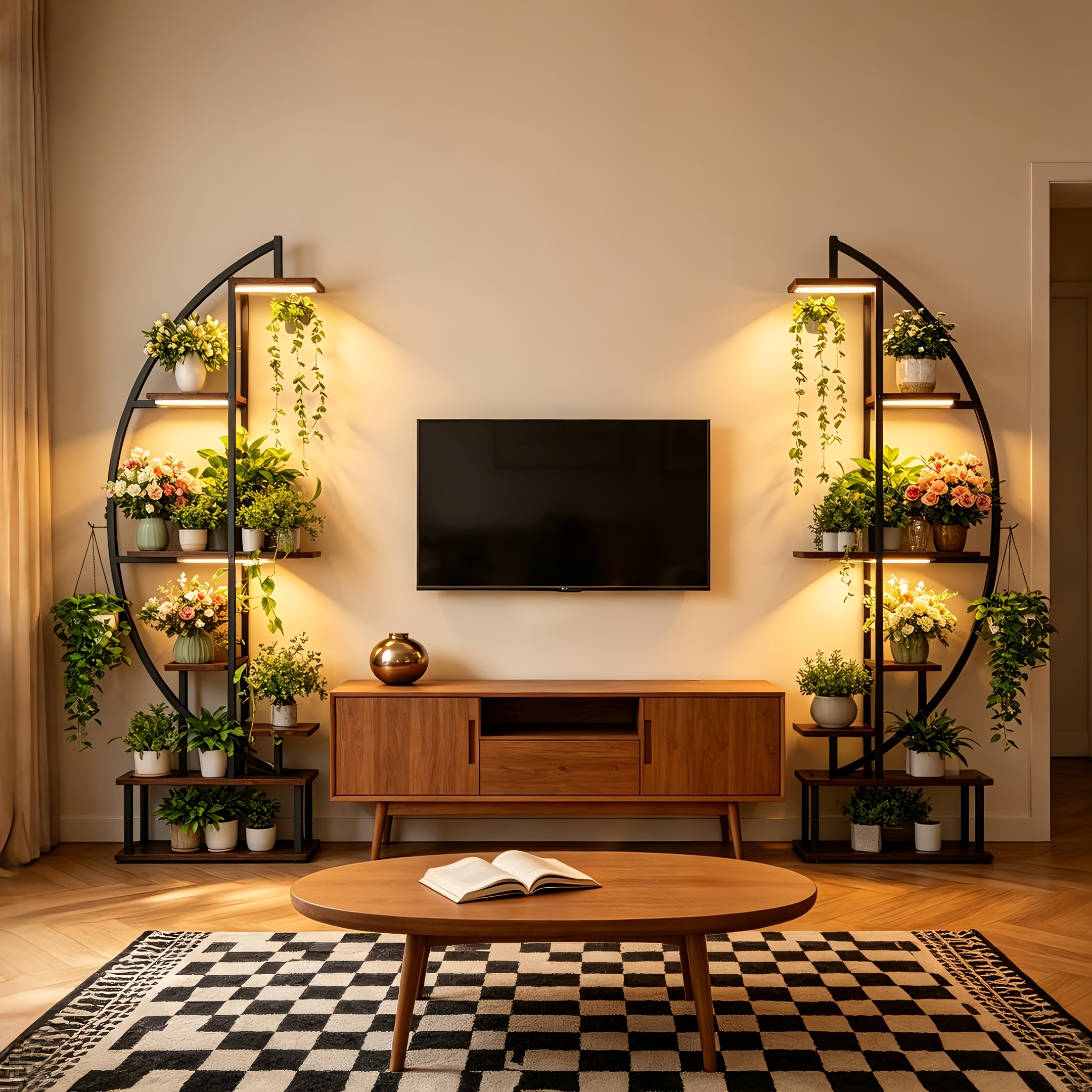 TEMU Plant Stand Indoor With Grow Lights Large Plant Shelf For Multiple Plants, 2 Pack Plant Racks 7 Tiered, Lighted Corner Flower Stands Half Moon,