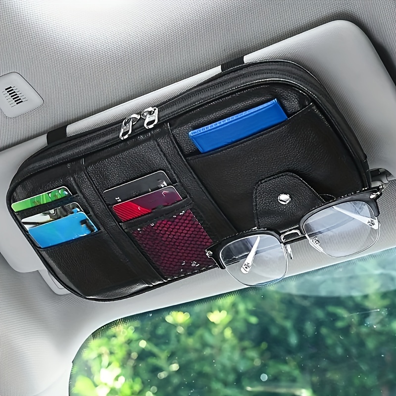 

Sun Visor Organizer Auto Car Visor Pocket And Interior Accessories Car Truck Visor Storage Pouch Holder With Multi-pocket Net Zippers