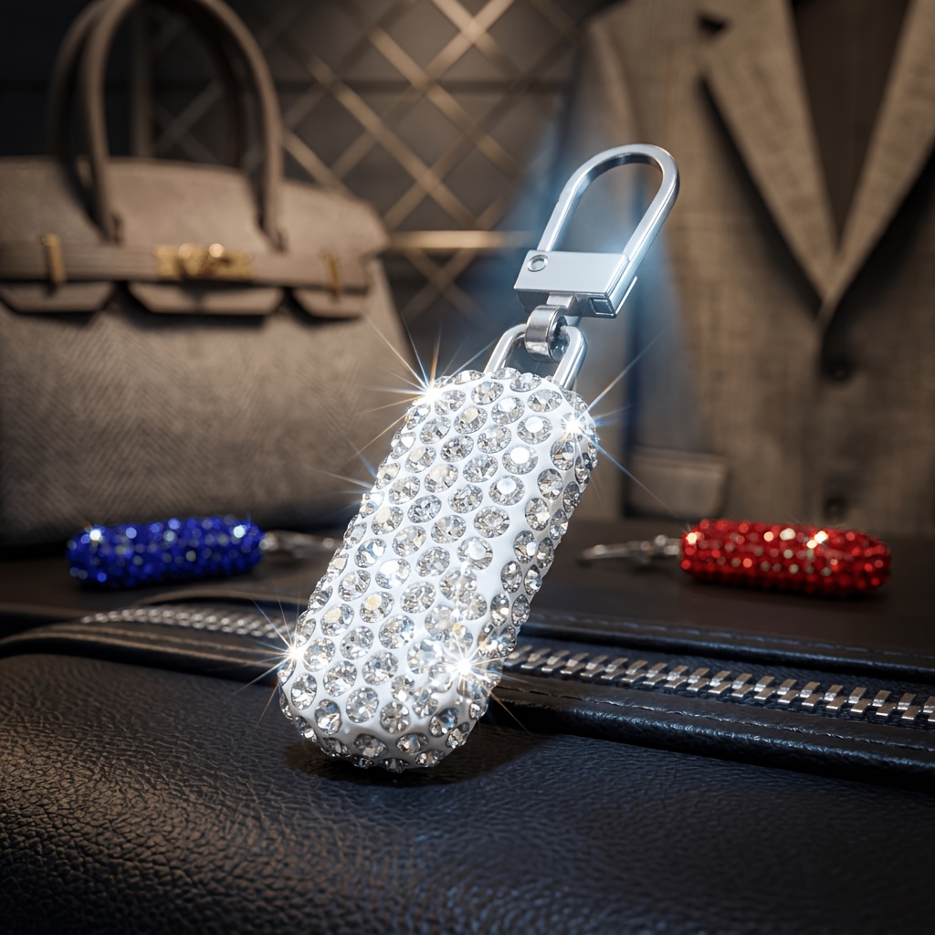 TEMU Diamond-encrusted Zipper Pull Replacement Heads, Compatible With All Types Of Zippers On Bags, Luggage, Down Jackets, Etc. Featuring A Sparkling