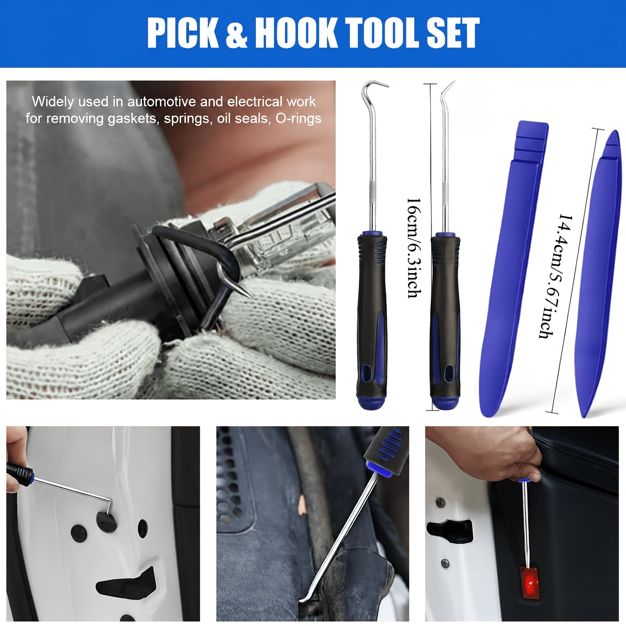TEMU Kit d'outils de démontage et d'assemblage à crochet | Outils de démontage de voiture, outils à main, accessoires de démontage de voiture