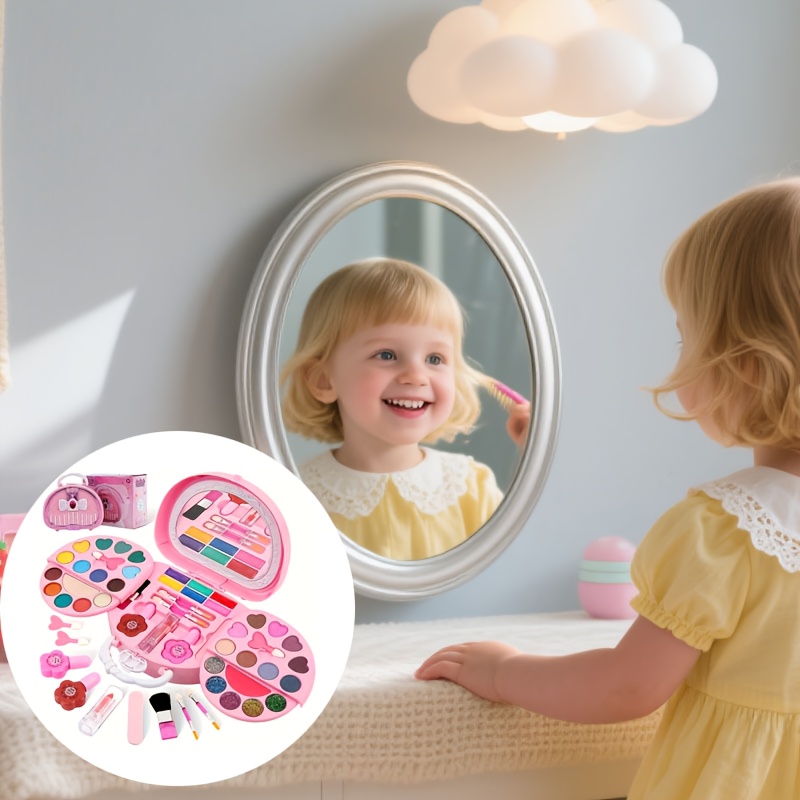 1 Set Of Princess Makeup Toy Set, 3-layer Washable Cosmetic Box, Suitable For Girls Aged 3 And Above For Role-playing Sets, Birthday Parties, Halloween, And Christmas Gifts