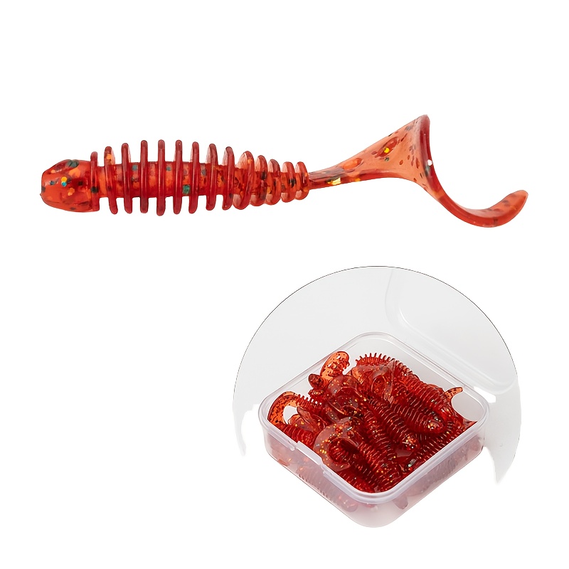 TEMU 30pcs Per Pack 2 Sizes, Soft Bait Set With A Tail Roll Action, Soft Bait For Spotted Trout, , Bass, Durablewater/freshwater Bait Fish, Realistic