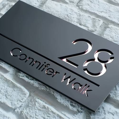 customizable home decor laser cut acrylic house number plate double layer frosted modern address sign with numeric street wall mounted outdoor street address sign suitable for homes and businesses multiple colors metallic texture