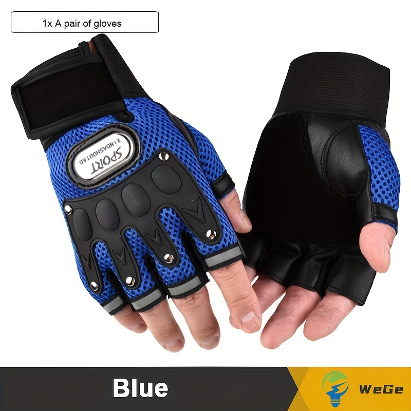 TEMU Half-finger Gloves For - Durable, - Cycling & Training Gloves In //red