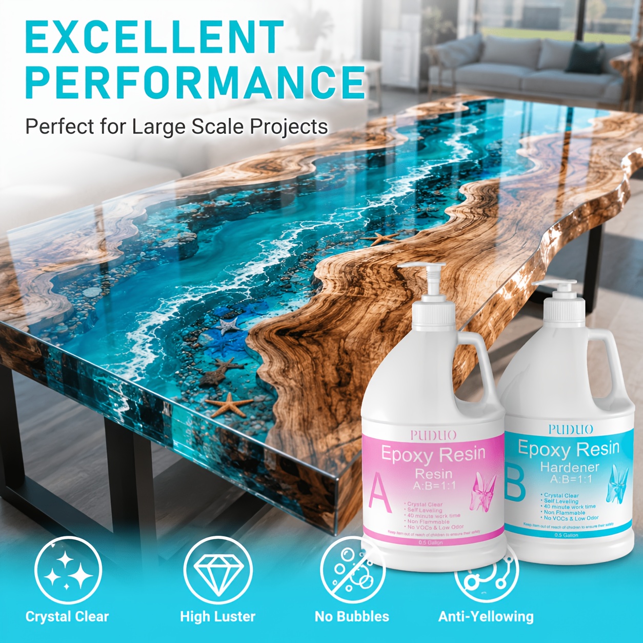 3.8L Professional Epoxy Resin Kit for Crafting