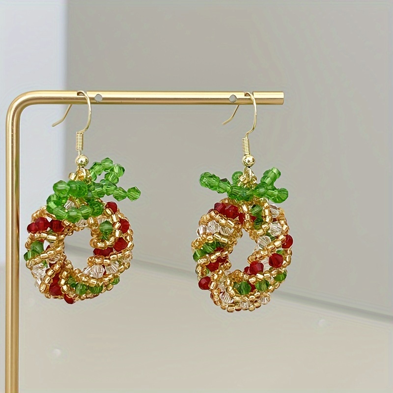 New Handmade Hook Christmas Tree Colorful Wreath Earrings Unique Earrings New Earrings Party, Holiday, Gift , Holiday Celebration, Daily, Leisure Matching, Christmas Gifts