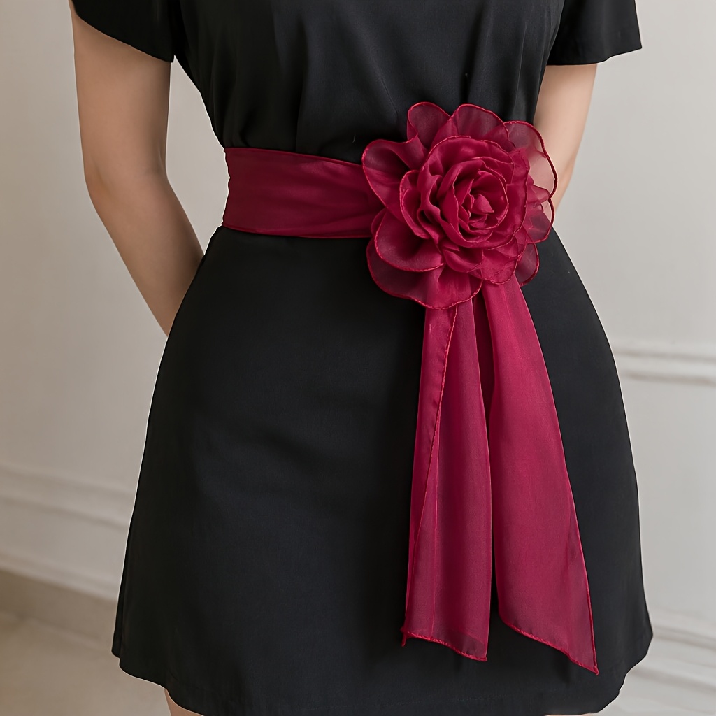TEMU Pañuelo de organza multicolor Wai Bo de 2 piezas, a , con y pañuelo largo para mujer, para ocasión formal, baile, regalo de San Valentín, para