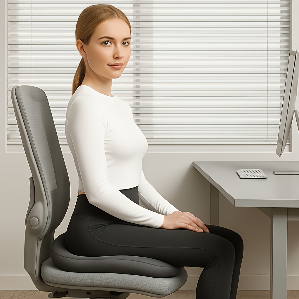 10 hour posture   office chair cushion with adjustable lumbar buttocks support ergonomic seat cushion for lower     desk home office lightweight portable polyester fiber compatible with all chairs no power needed seat cushion for office chair modern interior decor soft fabric cover Product details 1