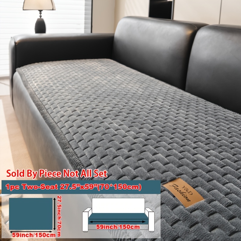 TEMU 1pc Thick Warm Flannel Sofa Cover Suitable For , Retro Anti-slip Couch Cover With Modern Split- & Suitable For Single/3-seater//4-seater Sofas,