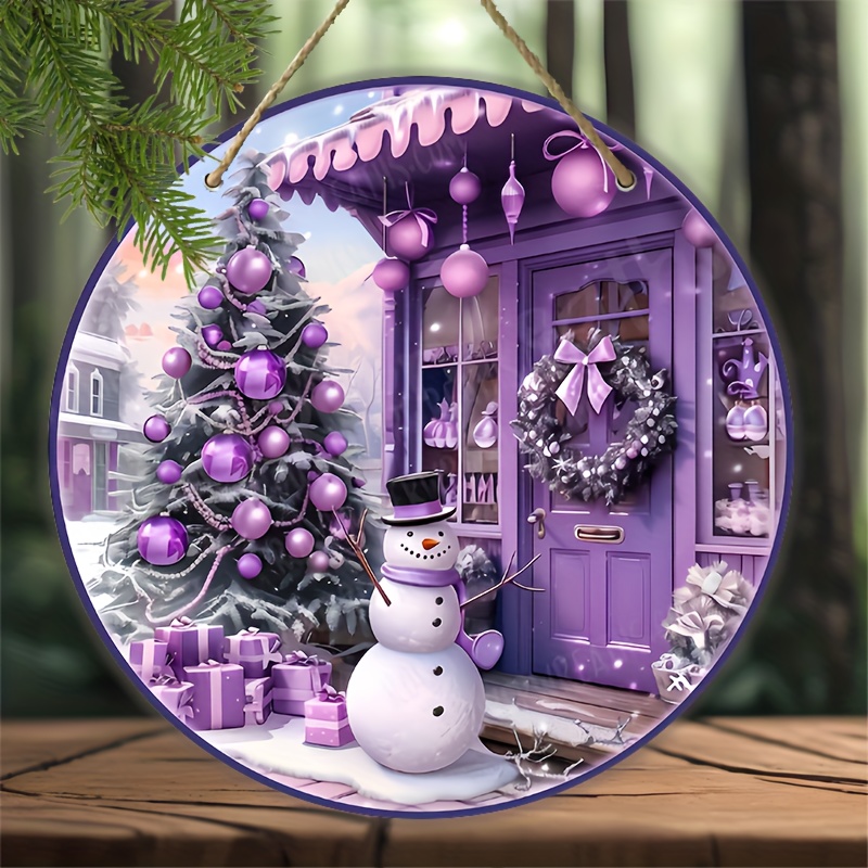 

[top-] Purple Snowman Wooden - Christmas & , Hanging For , Bar, , , , And -