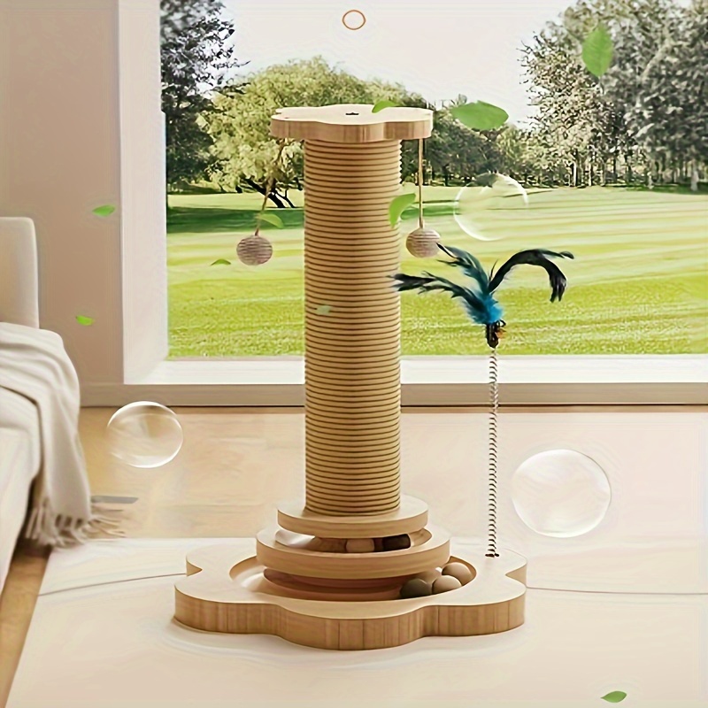 

Kittens Haven Interactive Cat Tree With -resistant Posts, Board & Toy - Compact & Stylish Indoor Pet Furniture For Small Cats