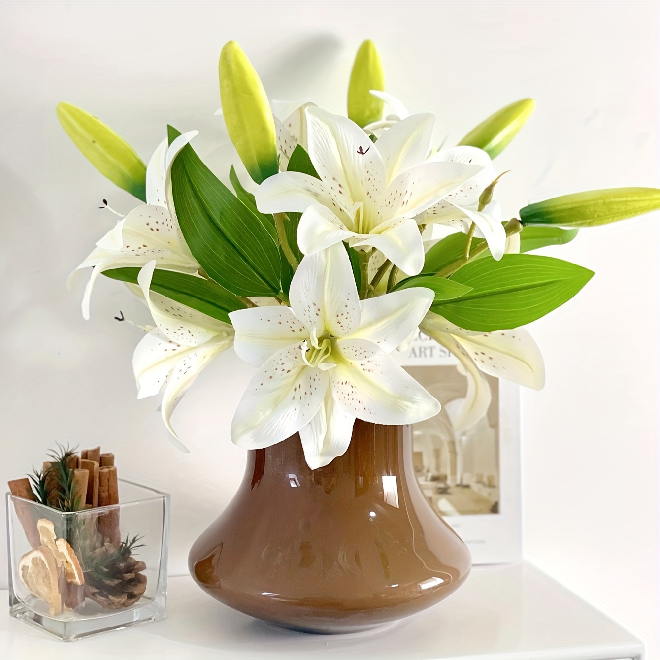 

1/2/3pcs Artificial Lily Flowers, Faux Small Lily, Summer Wedding Bouquet, Home Decor, Photo Prop